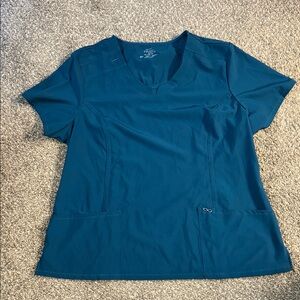Cherokee infinity Teal Short Sleeve V-Neck scrub top NWOT